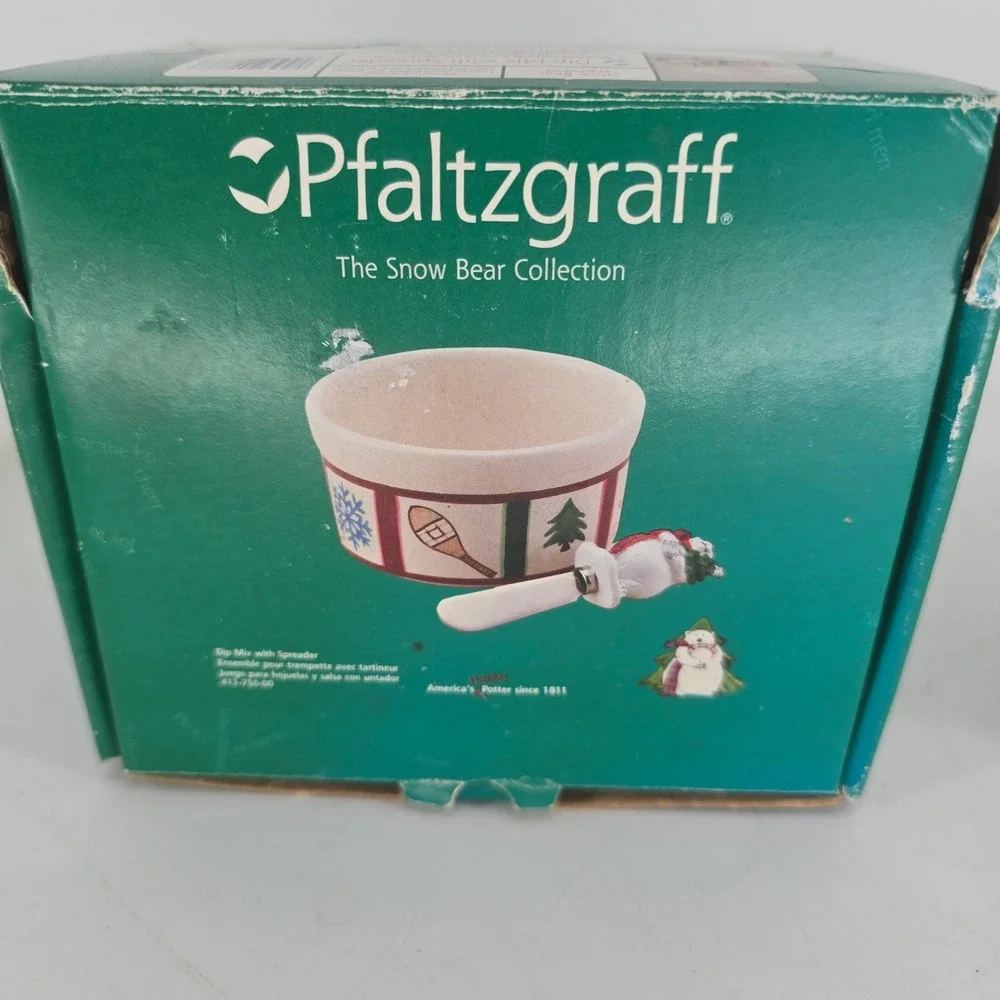 Pfaltzgraff Snow Bear Collection Dip Bowl with Polar Bear Spreader in Box